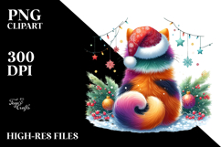 Vibrant Cat with Christmas Decor, High-Quality PNG Product Image 2