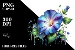 Glass Morning Glory with Metallic Insertions | Watercolor Product Image 3