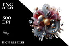 Abstract -Like Cosmos with Golden Insertions PNG Product Image 2