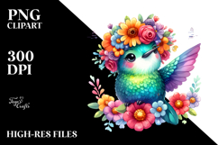 Hummingbird on Flower | Sublimation, Clipart Product Image 2