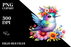 Hummingbird on Flower | Sublimation, Clipart Product Image 2