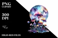 Colorful Magical Mushroom Sticker Clipart Product Image 3