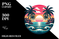 Retro Tropical Beach Sunset, 20 oz Tumbler Product Image 2