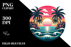 Retro Tropical Beach Sunset, 20 oz Tumbler Product Image 2