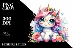 Cute Baby Unicorn | Sublimation | Clipart Product Image 3