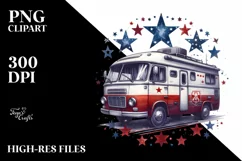 Colorful Vintage RV Stars Clipart Product Image 3