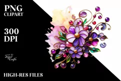 Watercolor Luxury Flower Splash Clipart Product Image 3