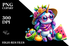 Cute Unicorn Dressed in Style PNG Product Image 2