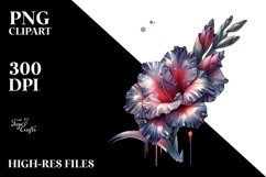 Glass Gladiolus with Metallic Insertions | Watercolor Splash Product Image 3