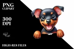 Enthusiastic Baby Doberman | Watercolor Art | Clipart Product Image 3