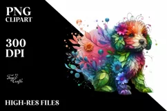 Vibrant Abstract Flower Puppy PNG Product Image 3