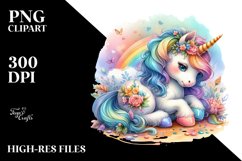 Baby Unicorn Playing Hide and Seek, Colorful PNG Product Image 3