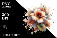 Glossy Nasturtium Watercolor Splash PNG Product Image 2