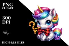 Baby Unicorn with Clue, Colorful PNG Product Image 1