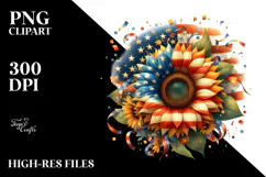 Vintage Sunflower with Confetti PNG Product Image 2
