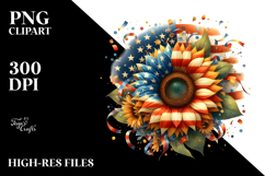 Vintage Sunflower with Confetti PNG Product Image 2
