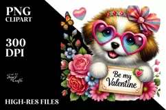Puppy with Heart Sunglasses, PNG Product Image 2