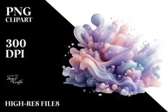 Abstract Pastel Glossy Lavender Watercolor Splash PNG Product Image 1