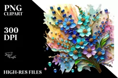 Watercolor Luxury Flower Splash Clipart Product Image 1