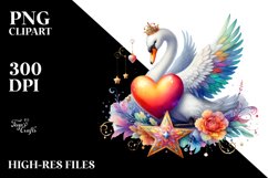 Colorful Swan on Star PNG Product Image 2
