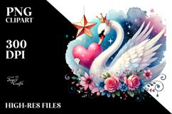 Colorful Swan on Star PNG Product Image 2