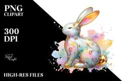 Colorful Pastel Bunny PNG Product Image 2