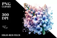 Pastel Glossy Hyacinth Watercolor Splash PNG Product Image 1