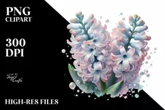 Pastel Glossy Hyacinth Watercolor Splash PNG Product Image 1