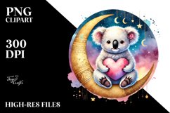 baby Koala on Half Moon PNG Product Image 2
