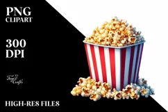 Detailed Popcorn USA Colors Clipart Product Image 1