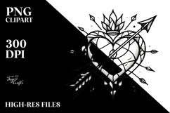 Tattoo Style Stained Heart PNG Product Image 2