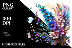 Watercolor Luxury Flower Splash Clipart Product Image 3