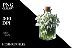 Glossy Bottle with Snowdrop | Sublimation | Clipart Product Image 3