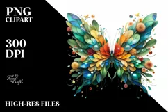 Vibrant Abstract Flower Butterfly PNG Product Image 1