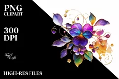 Watercolor Luxury Flower Love Splash Clipart Product Image 3