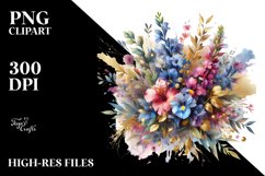 Vibrant Watercolor Bouquet, Transparent PNG Product Image 1
