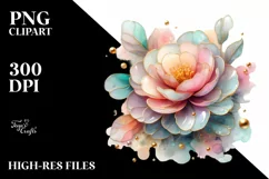 Abstract Shiny Camellia Clipart PNG Product Image 3