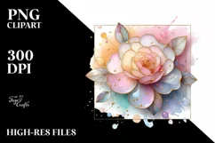 Abstract Shiny Camellia Clipart PNG Product Image 3