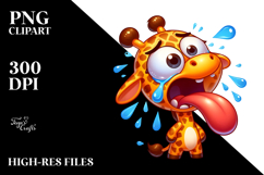 Dramatic Giraffe with Tongue-Out PNG Product Image 2