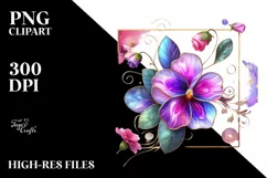 Watercolor Luxury Flower Love Splash Clipart Product Image 1