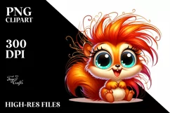 cute Colorful Cartoon Baby Squirrel | Clipart Product Image 1