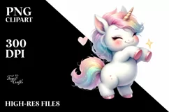 Cute Baby Unicorn Dancing | Sublimation | Clipart Product Image 1