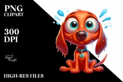 Crazy Vizsla Cartoon Funny Clipart Product Image 3