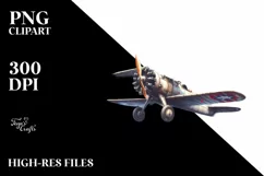 Watercolor Vintage Dirty Biplane | Sublimation Clipart Product Image 1