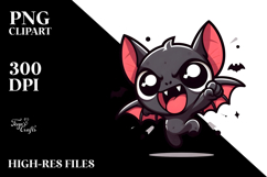 Aggresive Cartoon Bat PNG Product Image 2