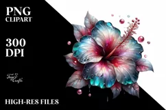 Shiny Hibiscus Metalic Watercolor Product Image 3