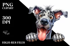 Funny Great Dane Watercolor Wrestling Clipart Product Image 3