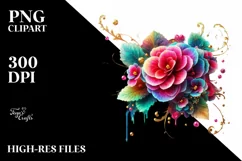Watercolor Luxury Flower Love Splash Clipart Product Image 1