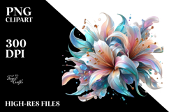 Abstract Pastel Lily PNG Product Image 2