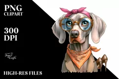 Sublimation Clipart of Weimaraner in Summer Product Image 3